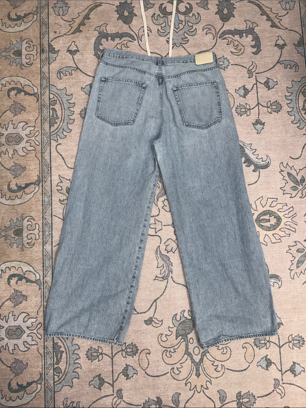 Citizens Of Humanity Brynn Drawstring Trouser Wide-leg Cropped Jeans Blue Lace - Picture 10 of 13